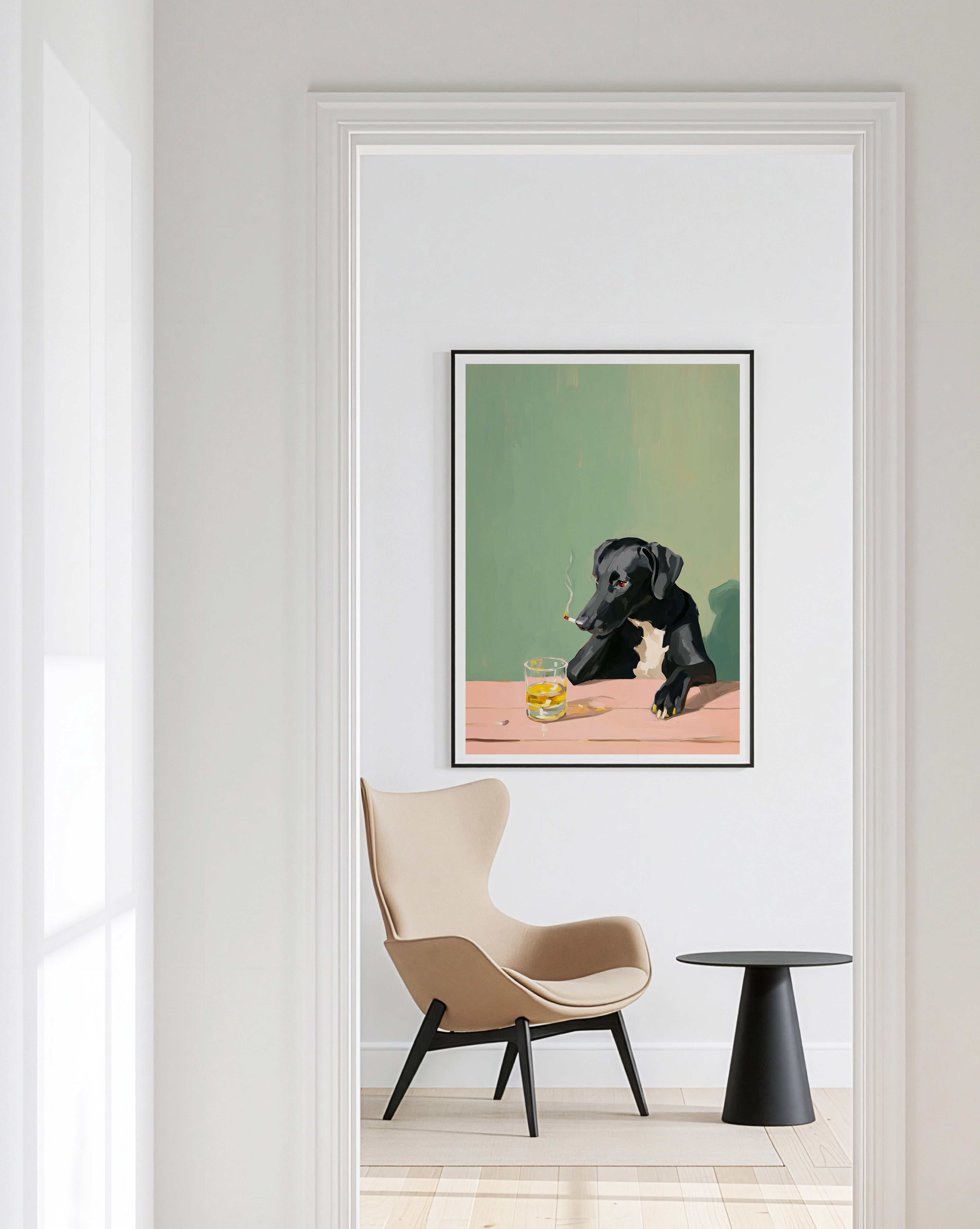 Smoking Dog Wall Art