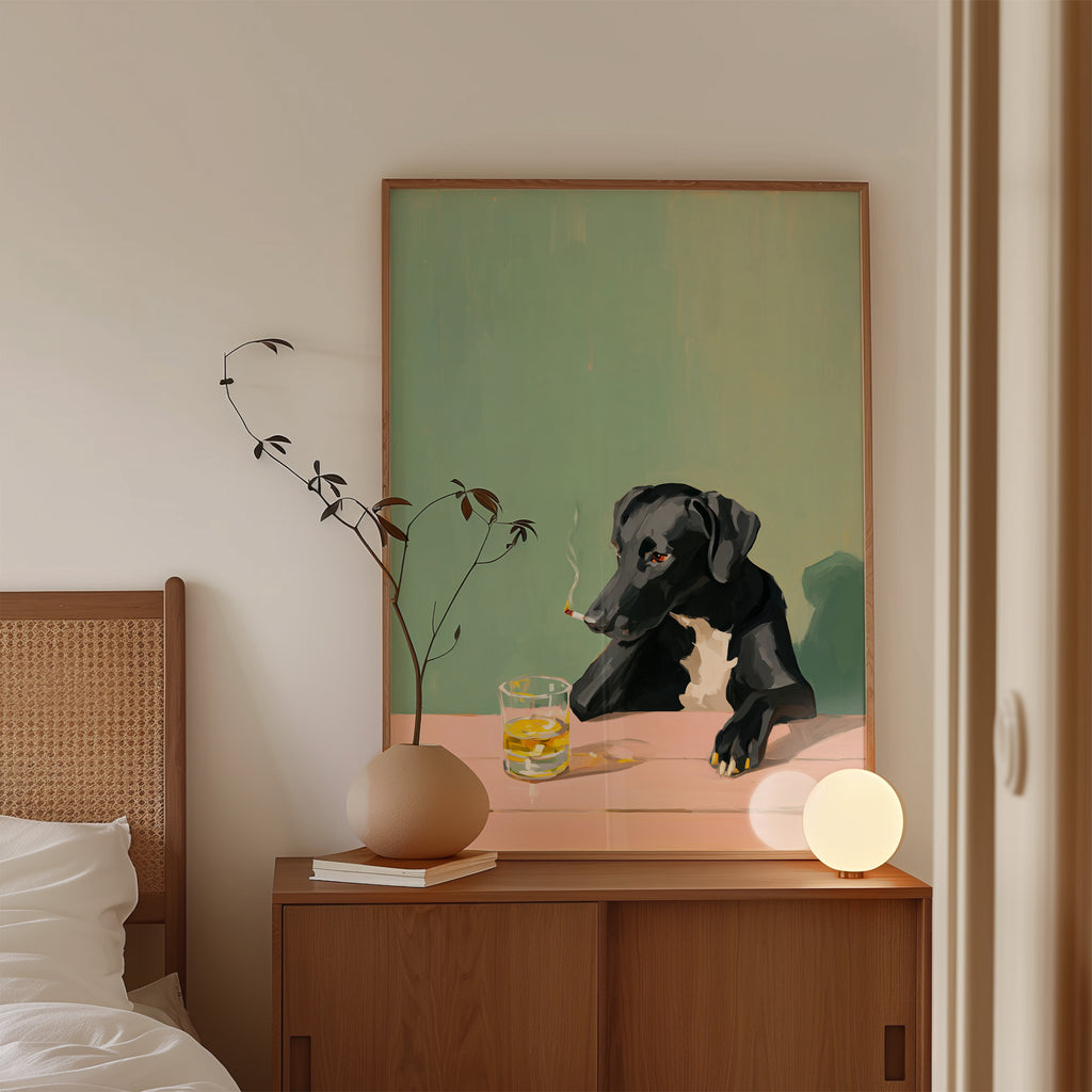 Smoking Dog Wall Art