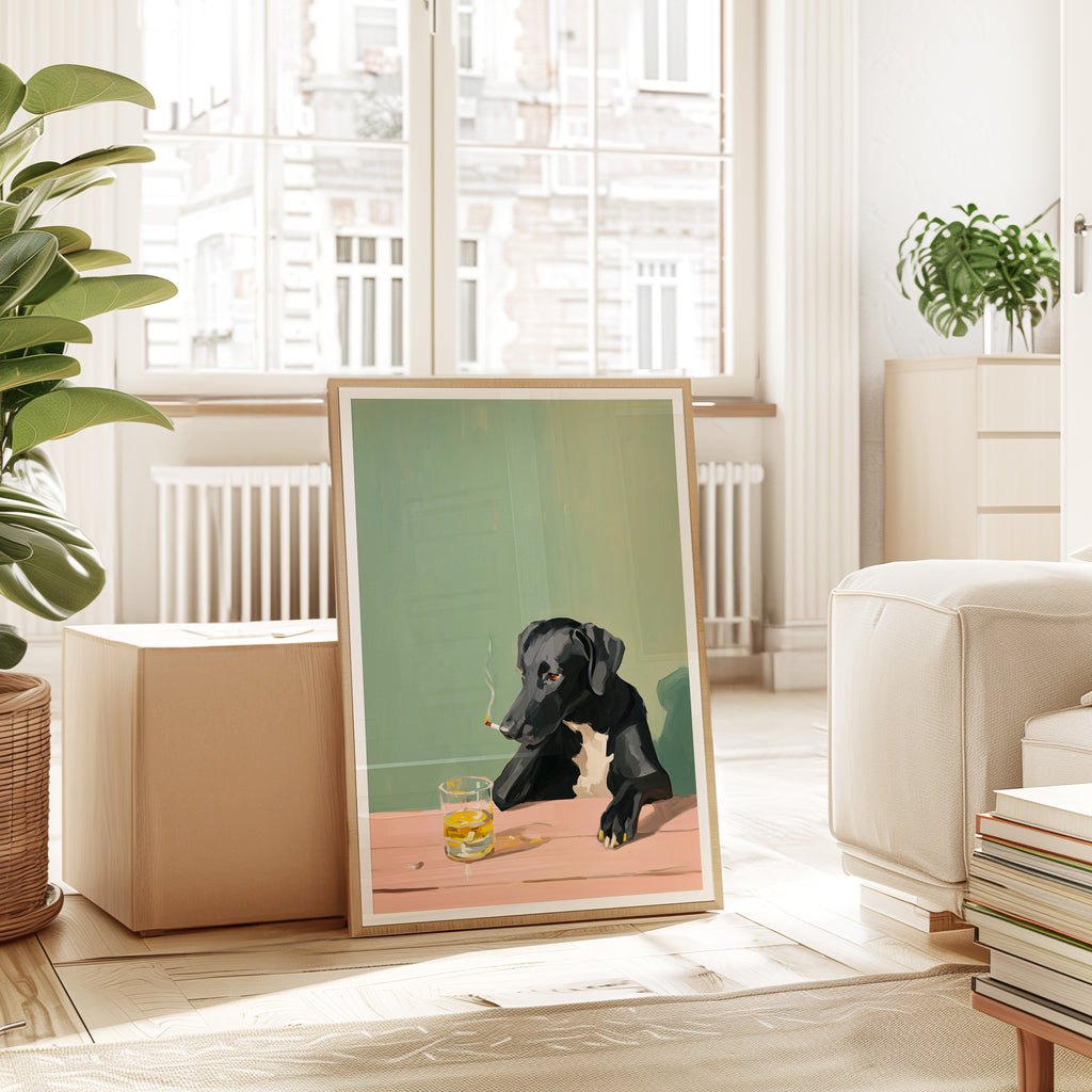 Smoking Dog Wall Art