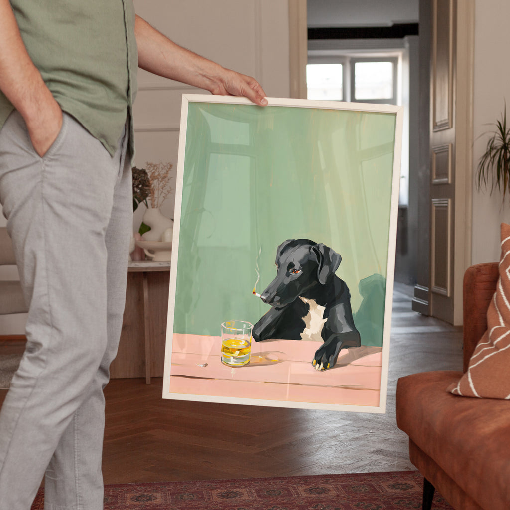 Smoking Dog Wall Art