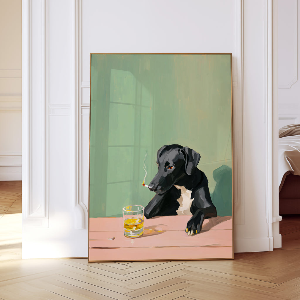 Smoking Dog Wall Art
