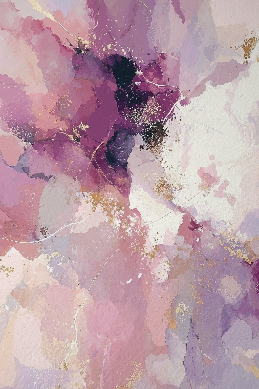 Velvet Amethyst Flow Art canvas wall art – And A Little More